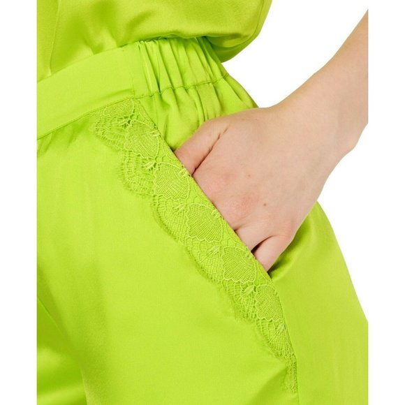 Womens Green Hot Pants Short Shorts Izabella Lace Trim Size M NEW - Picture 4 of 4